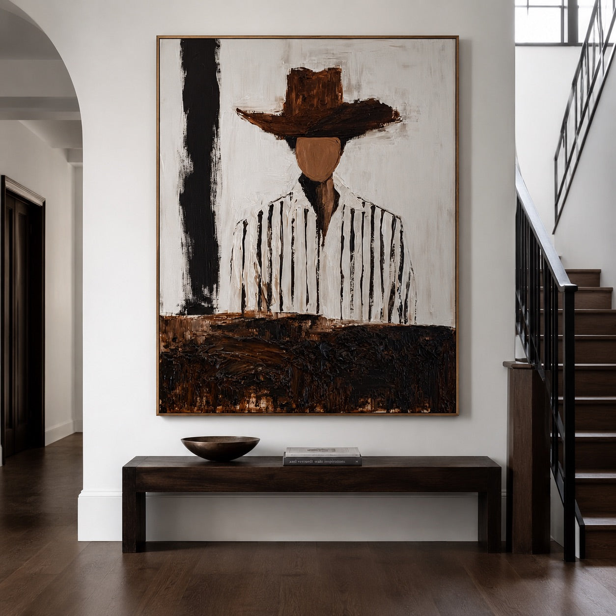 Canyon Stripe-Cowboy Portrait Oil Painting