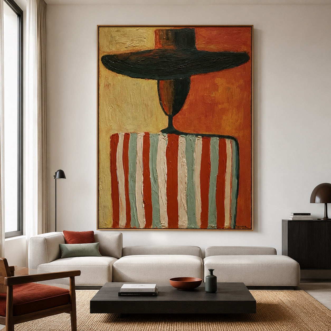 Terracotta Stripe-Western Figure Oil Painting