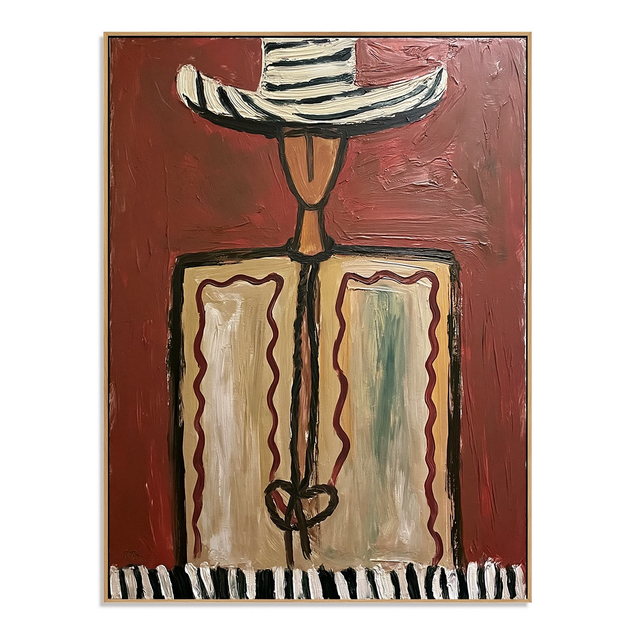 Crimson Lines-Western Folk Figure Oil Painting