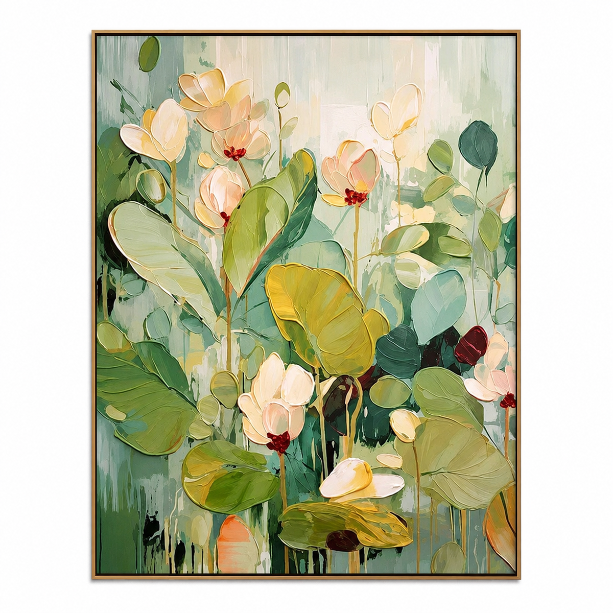 Lotus Meadow-Sage Green Botanical Painting