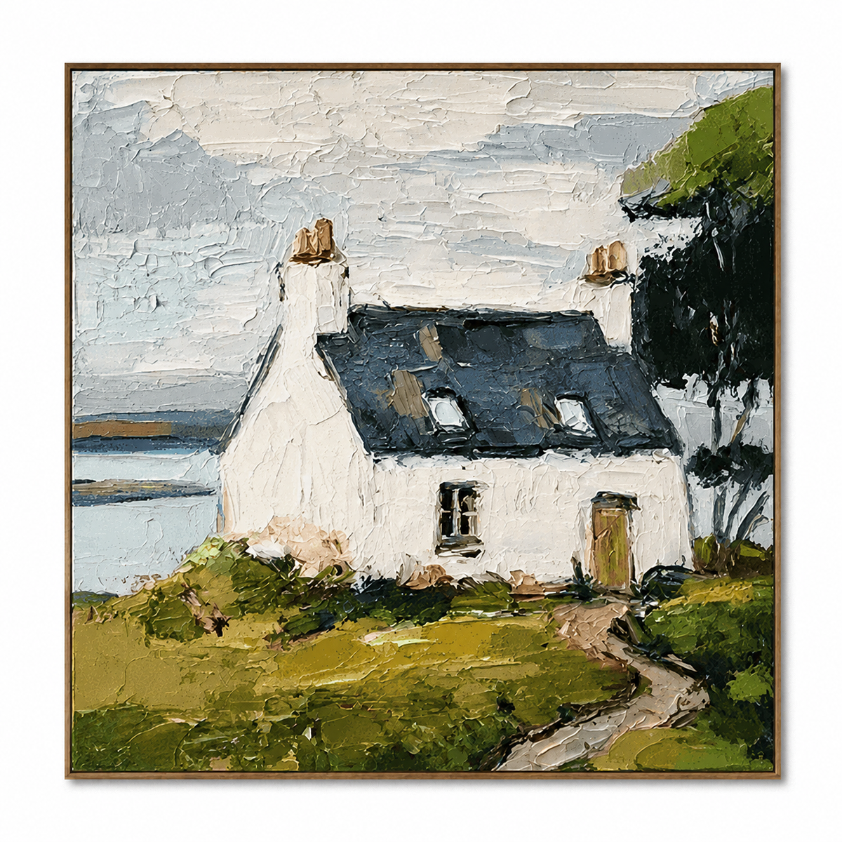 Harbor Cottage-Coastal Landscape Painting
