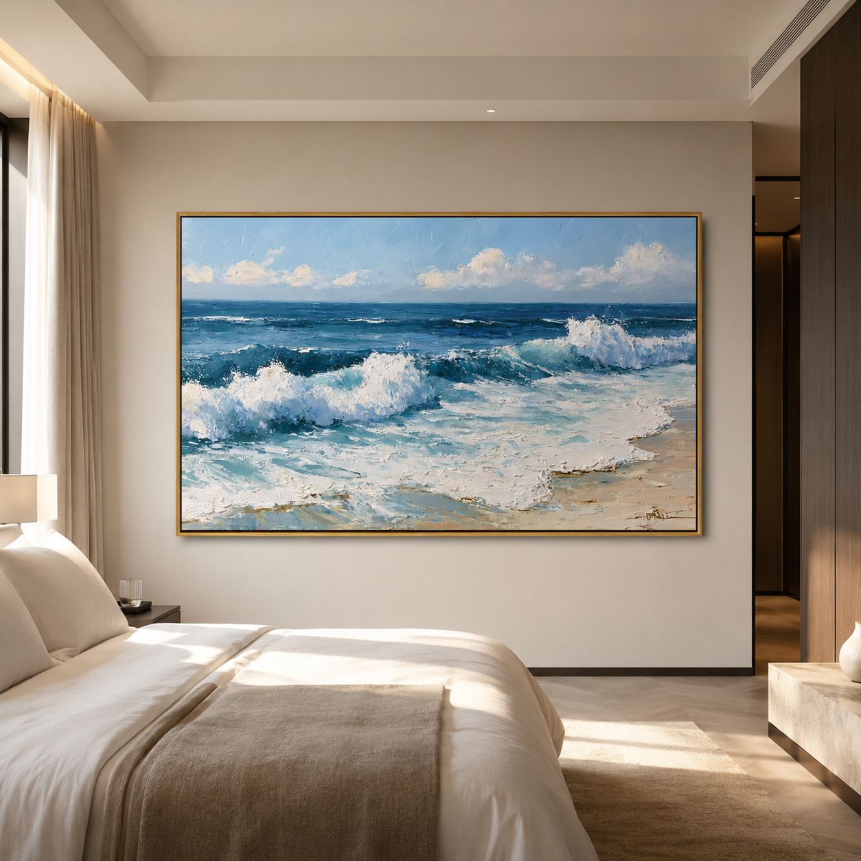 Shoreline Crest-Blue Breaking Waves Painting