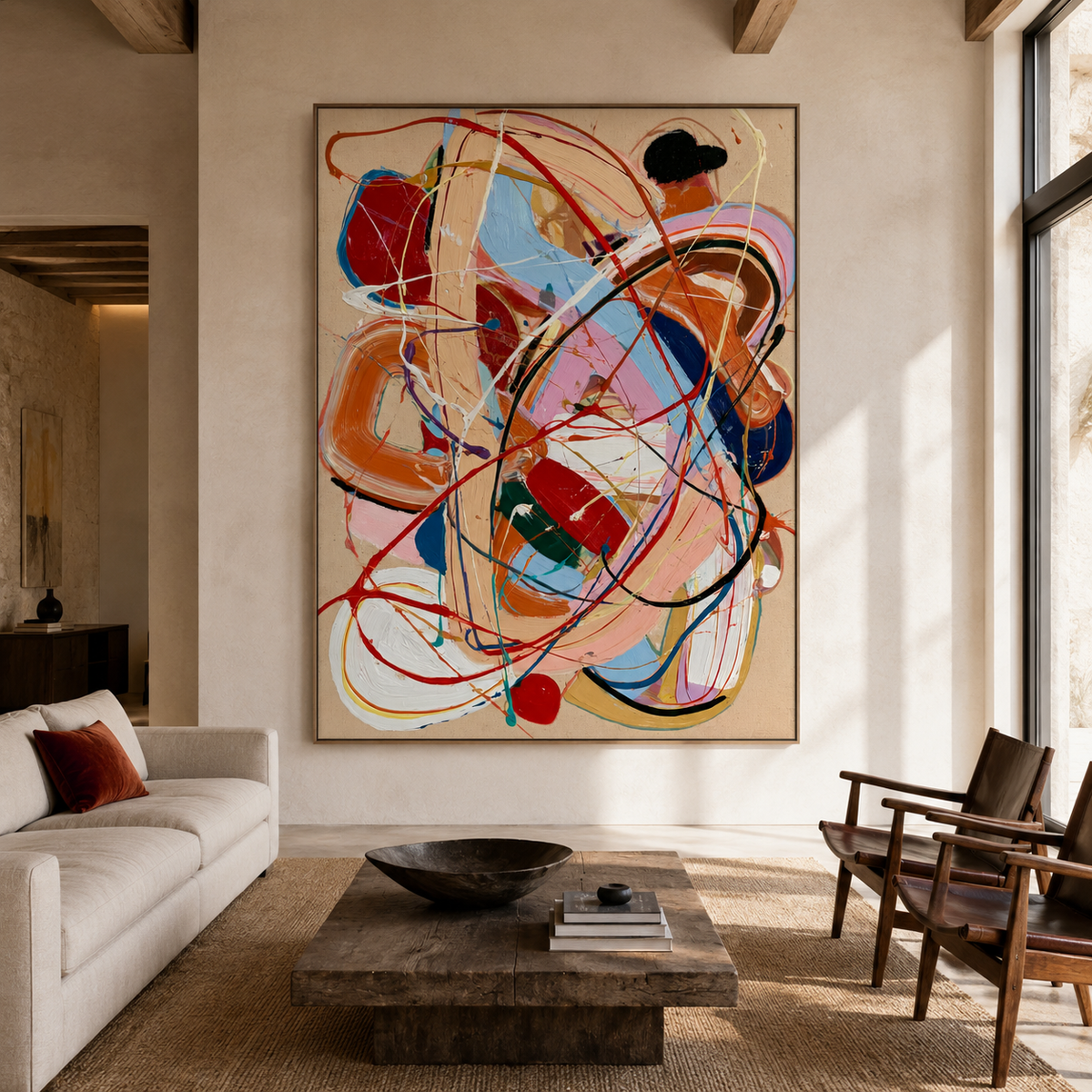 Ribbon Riot-Colorful Abstract Painting