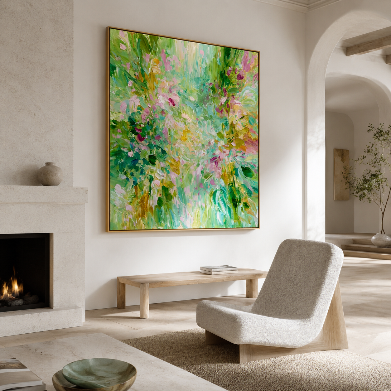 Garden Drift-Abstract Floral Oil Painting