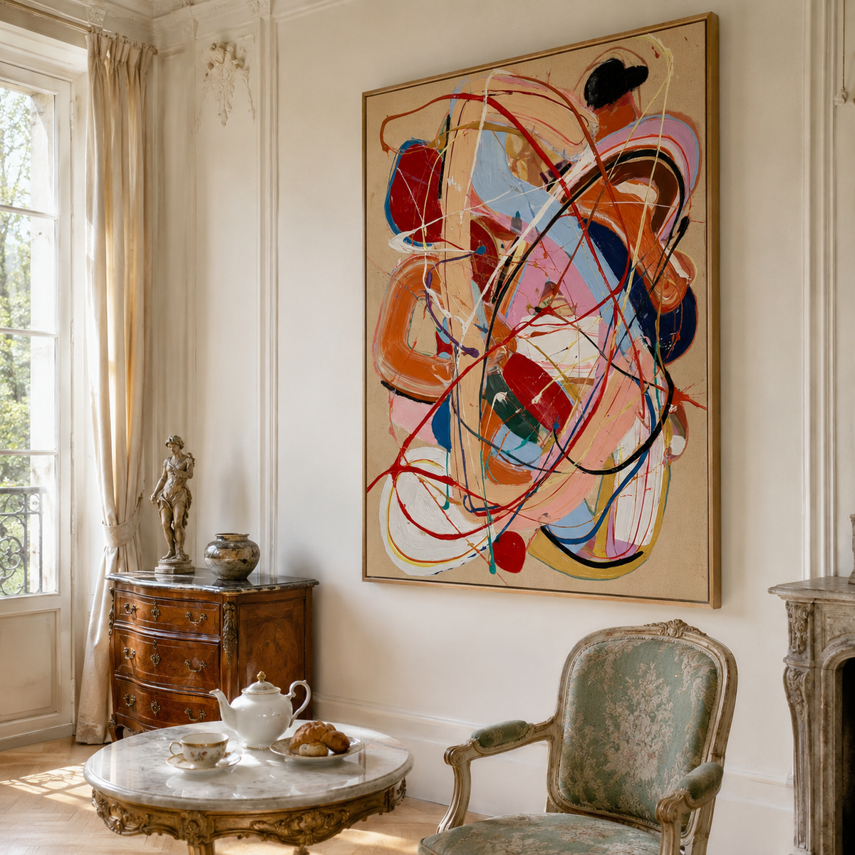 Ribbon Riot-Colorful Abstract Painting