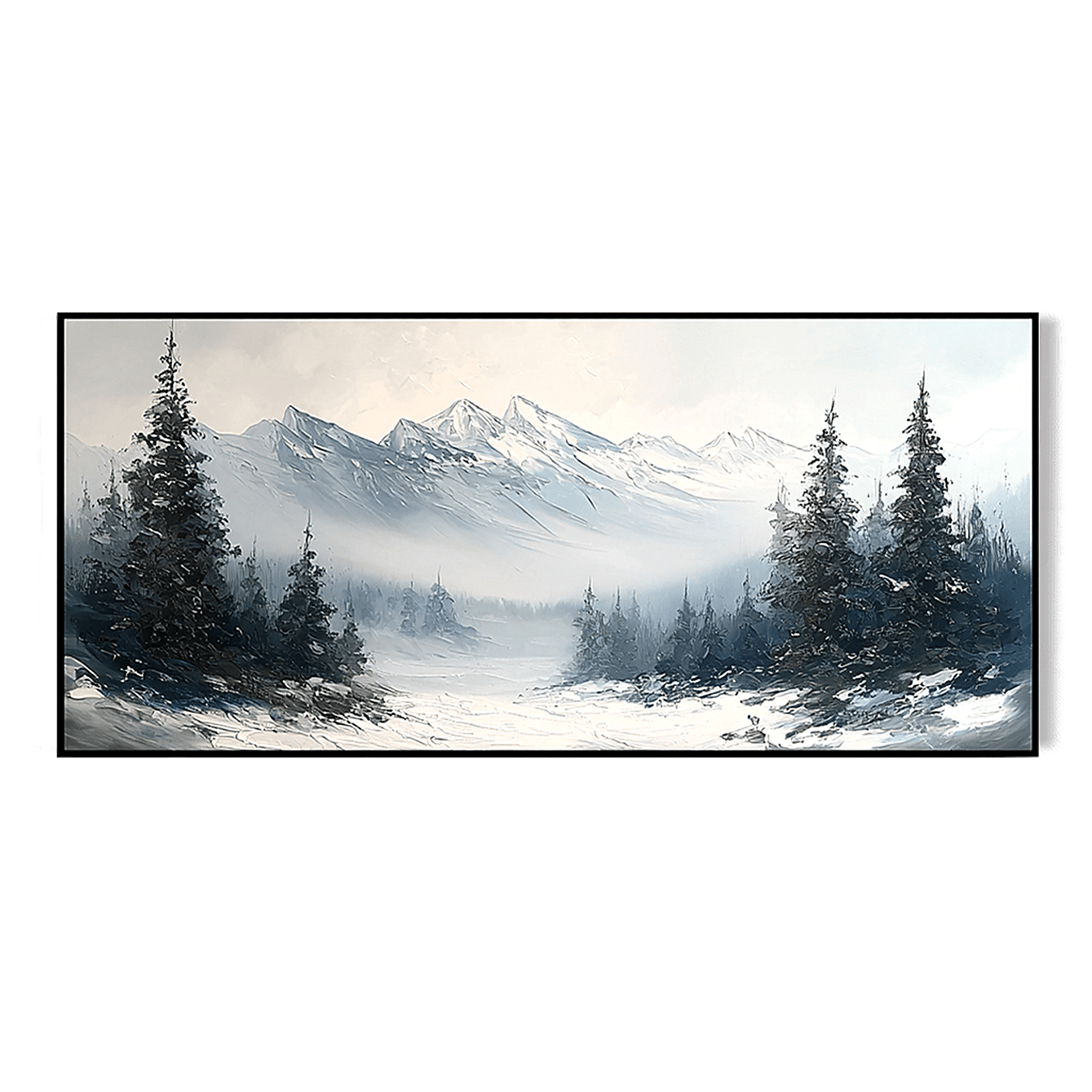 Winter Silence-Snowy Mountain Landscape Painting
