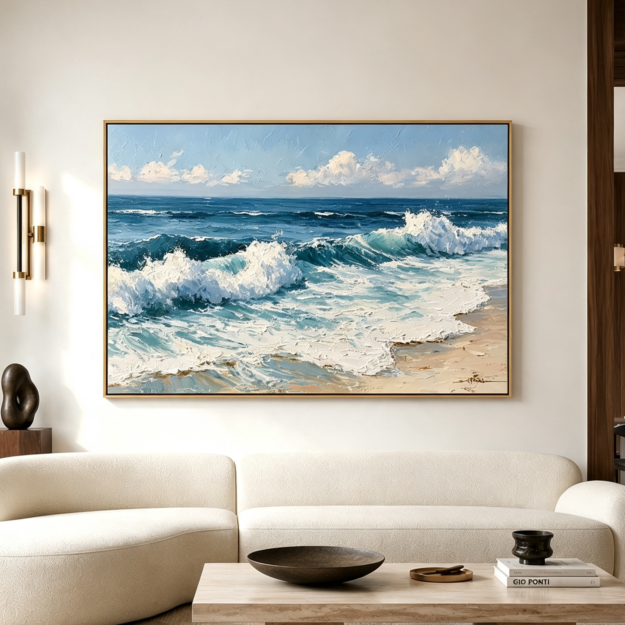 Shoreline Crest-Blue Breaking Waves Painting