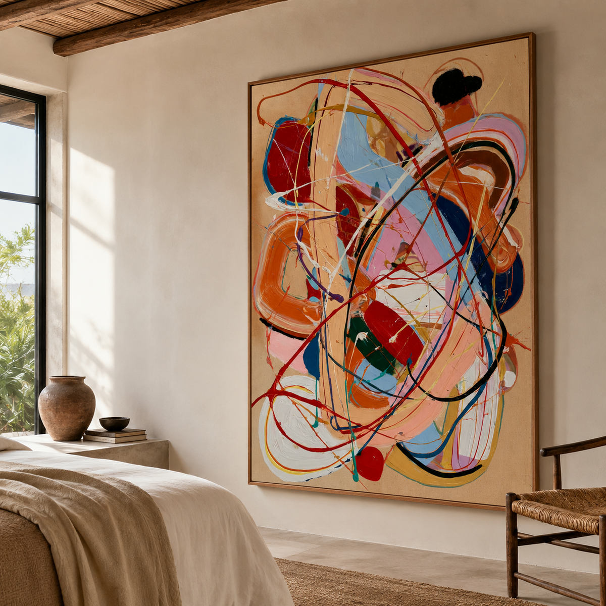 Ribbon Riot-Colorful Abstract Painting