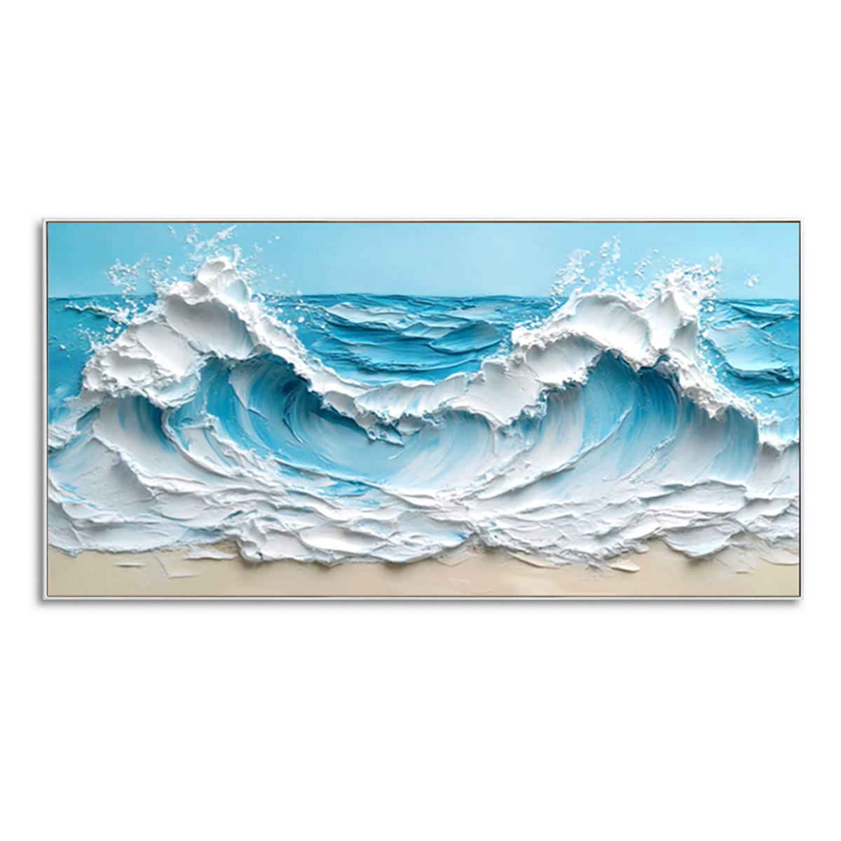 Seafoam Surge-Turquoise Wave Painting