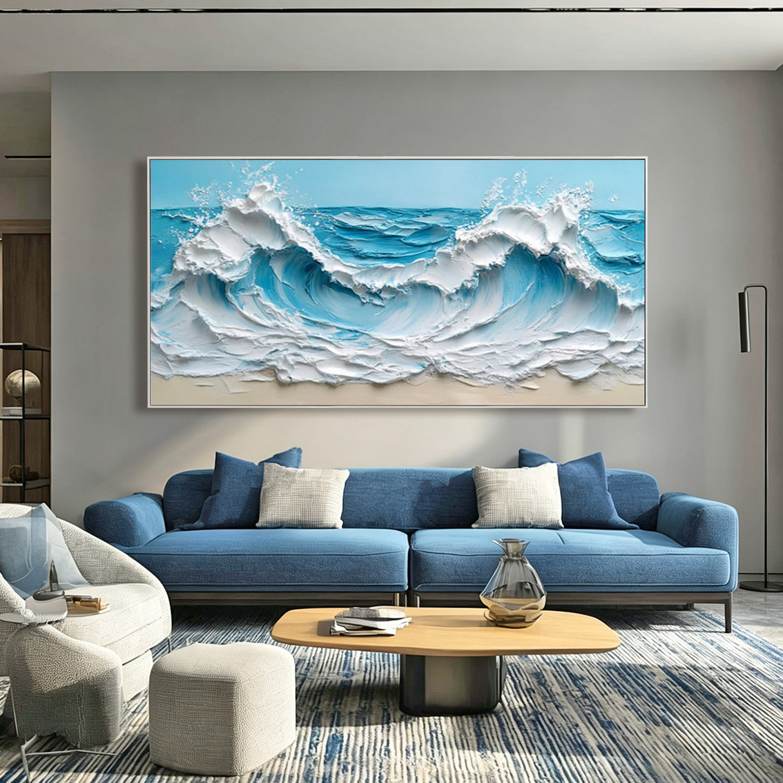 Seafoam Surge-Turquoise Wave Painting