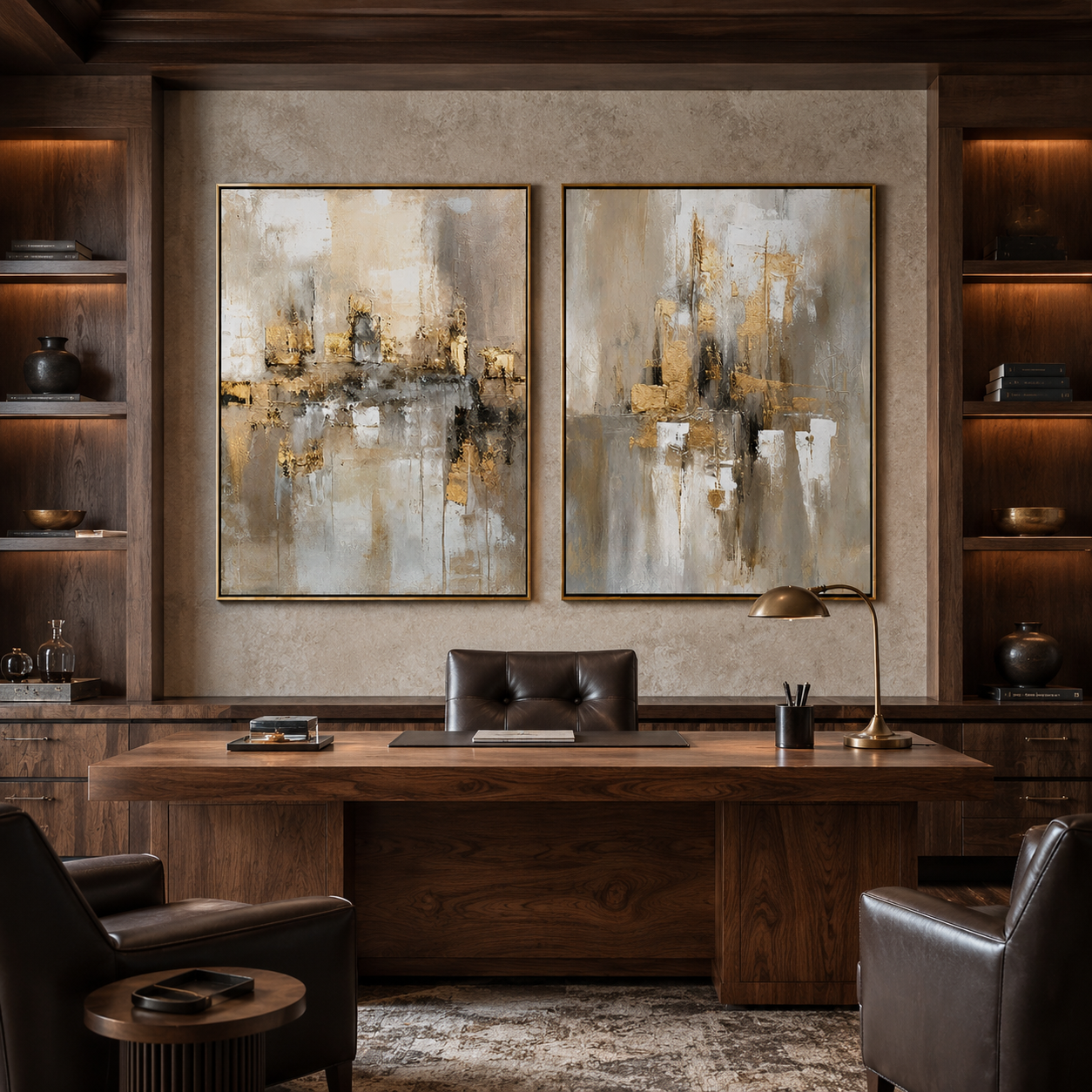 Golden Haze-Abstract Neutral Painting Set