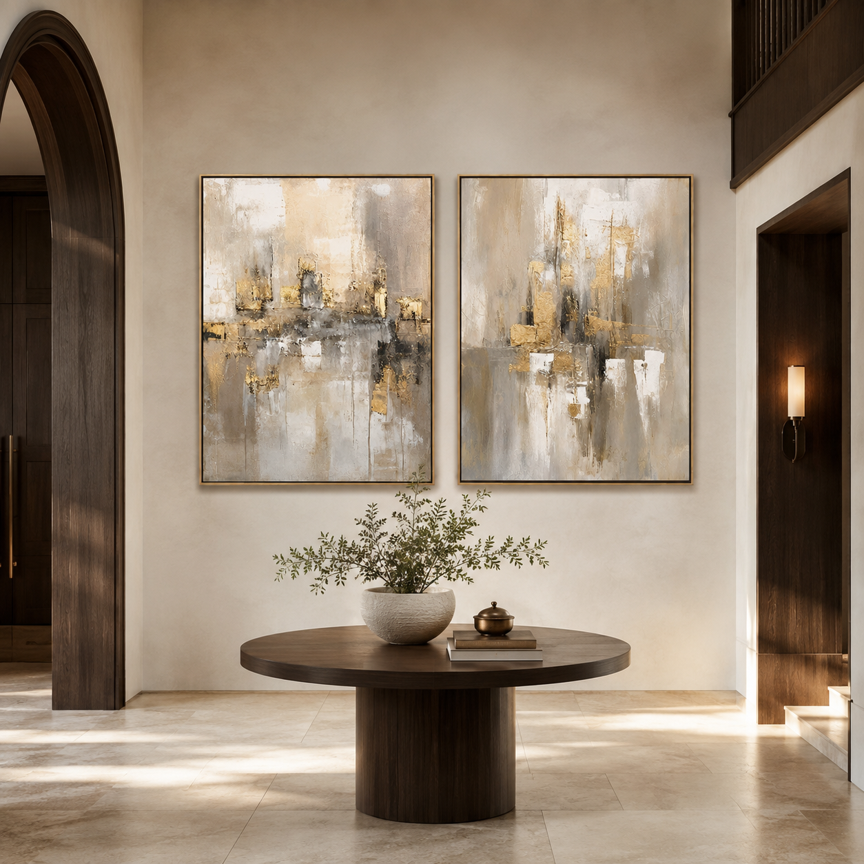 Golden Haze-Abstract Neutral Painting Set