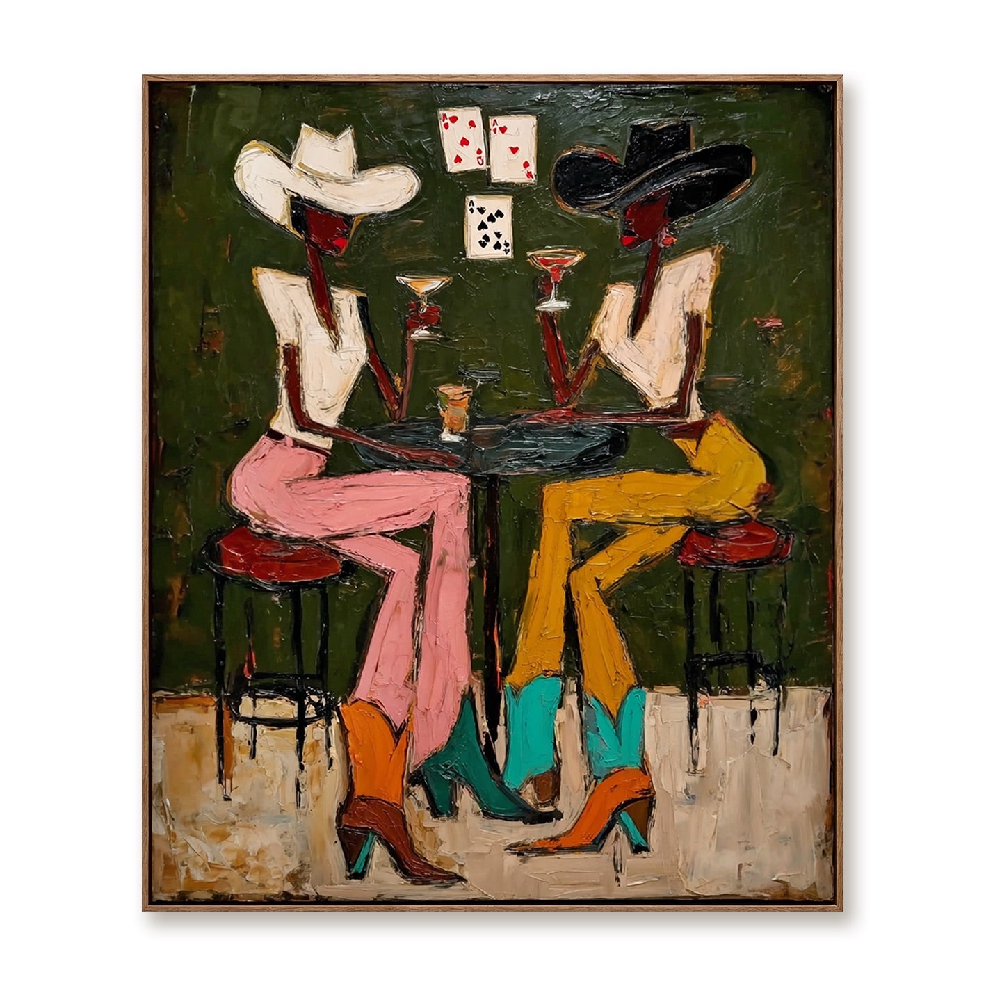 High Stakes-Cowgirl Poker Oil Painting