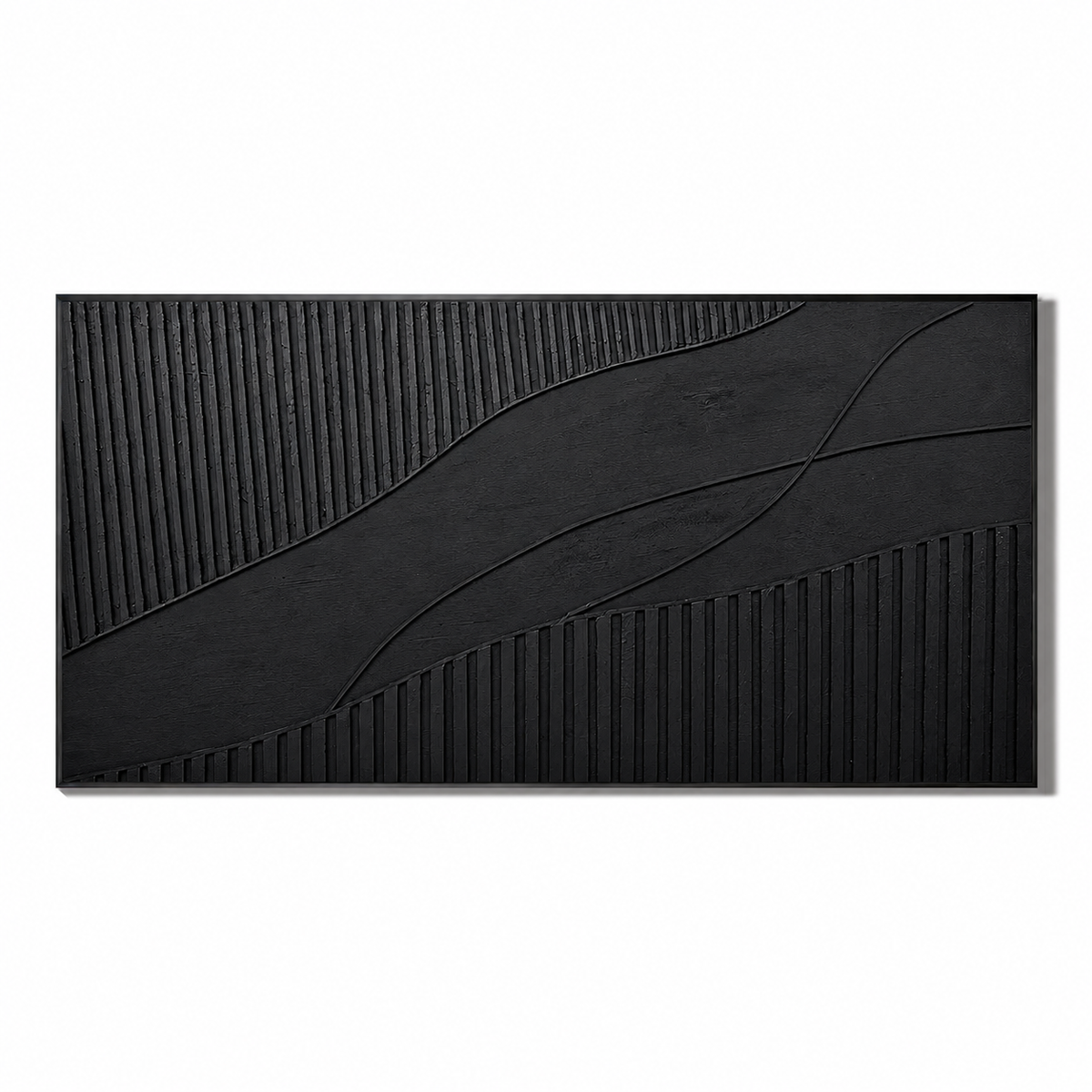 Obsidian Wave Relief-Abstract Textured Wall Art