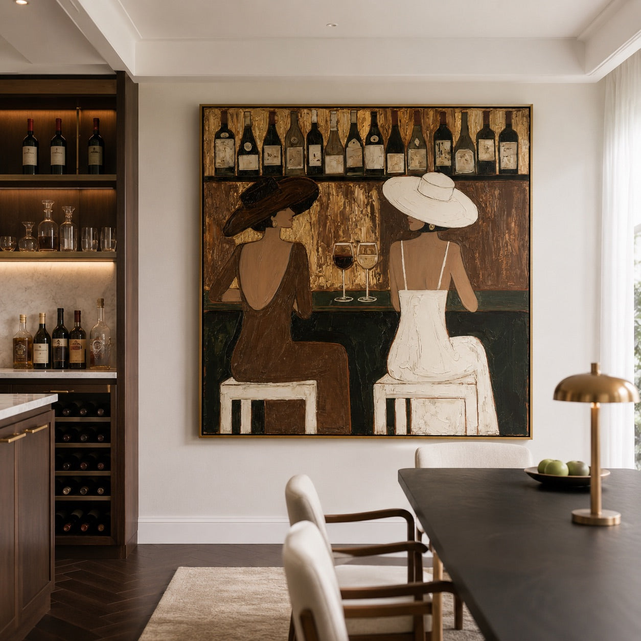 Golden Hour-Cowgirl Wine Bar Oil Painting