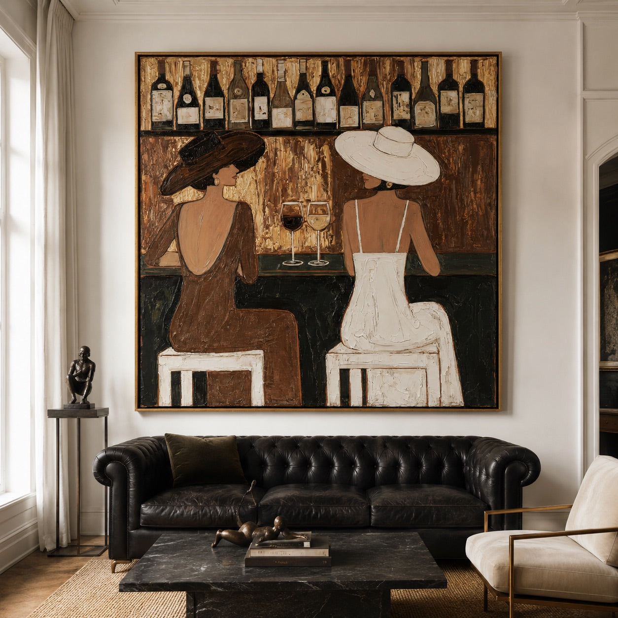 Golden Hour-Cowgirl Wine Bar Oil Painting