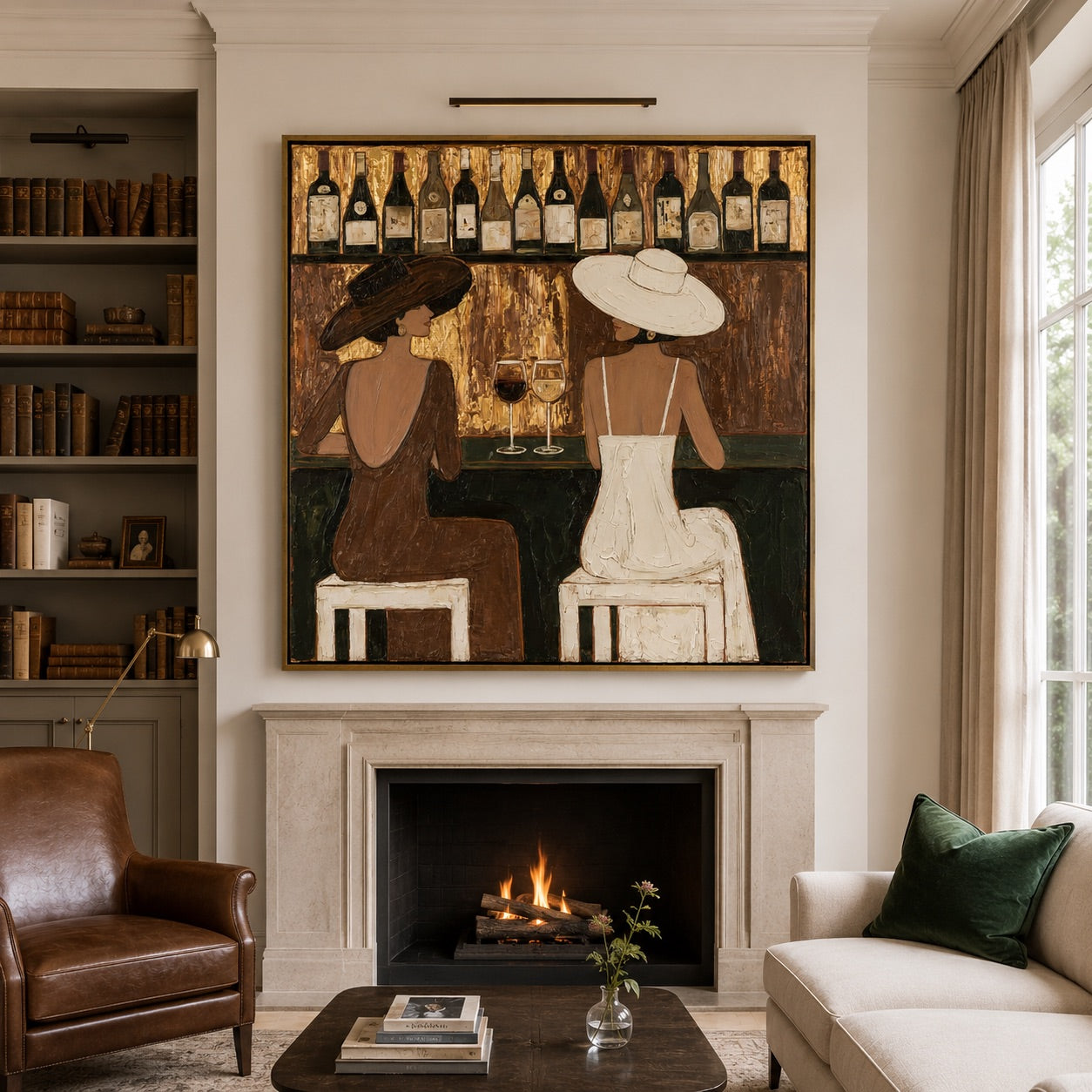 Golden Hour-Cowgirl Wine Bar Oil Painting