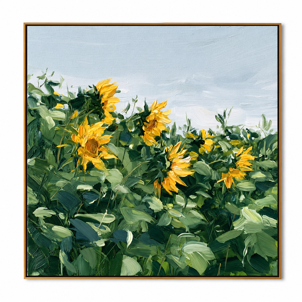 Golden Sunflower Meadow Floral Painting