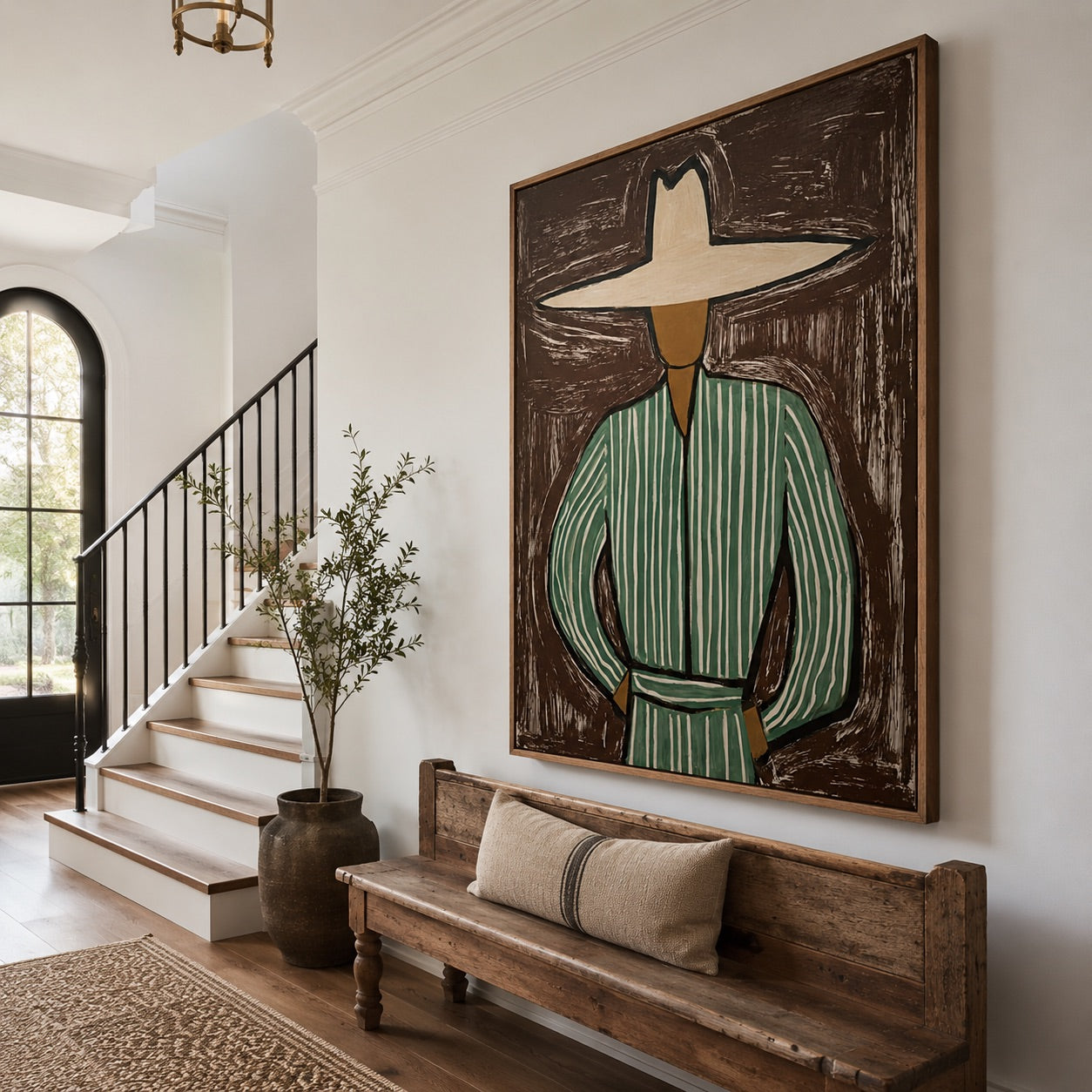 Emerald Stripe-Western Cowboy Oil Painting
