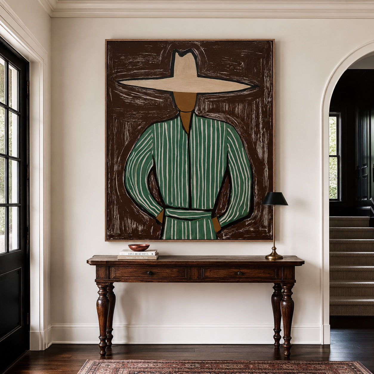 Emerald Stripe-Western Cowboy Oil Painting