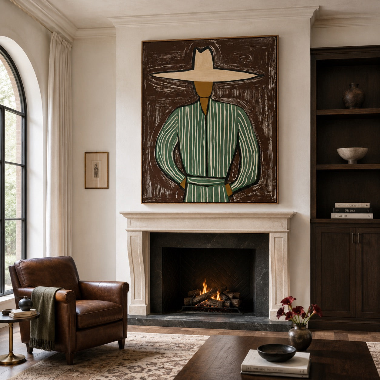 Emerald Stripe-Western Cowboy Oil Painting