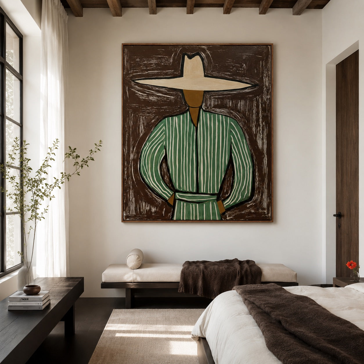Emerald Stripe-Western Cowboy Oil Painting