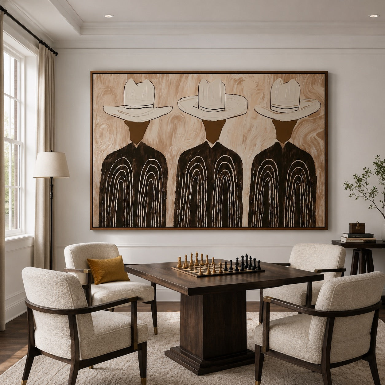 Desert Three-Cowboy Trio Oil Painting