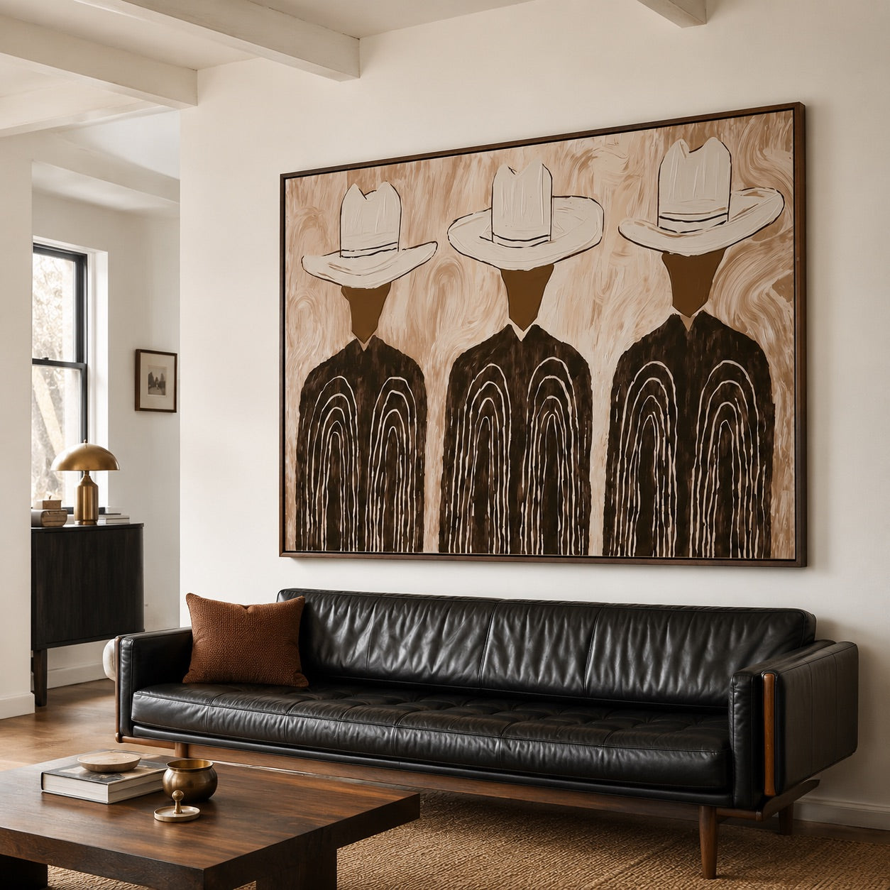 Desert Three-Cowboy Trio Oil Painting