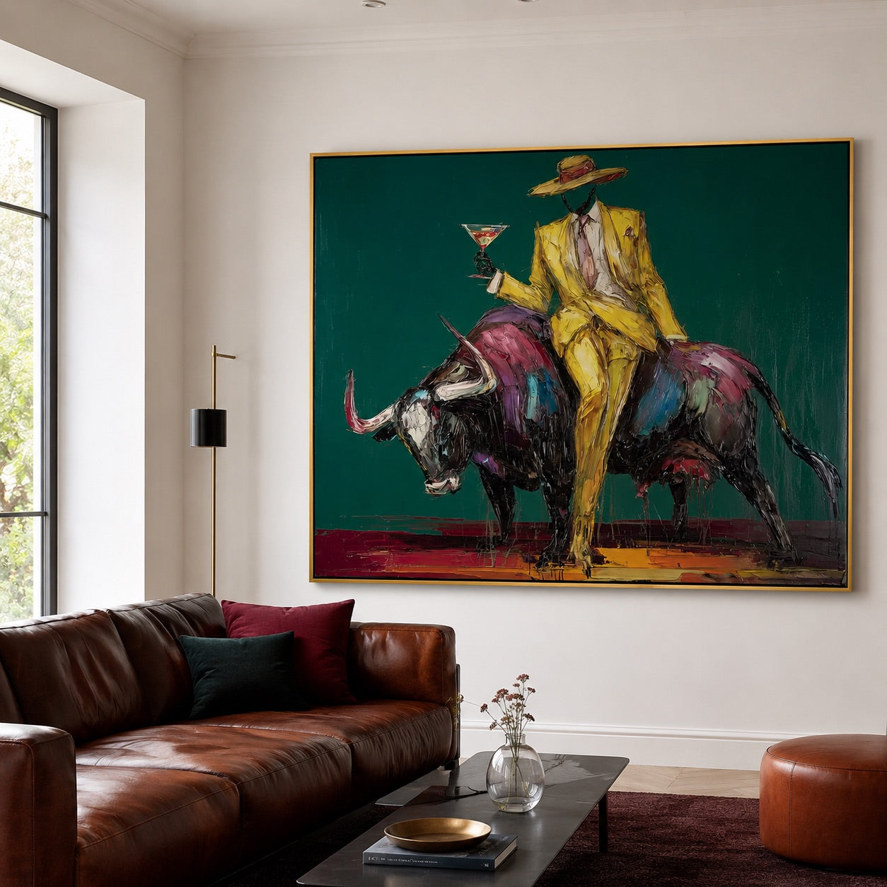 Golden Toast-Western Bull Oil Painting