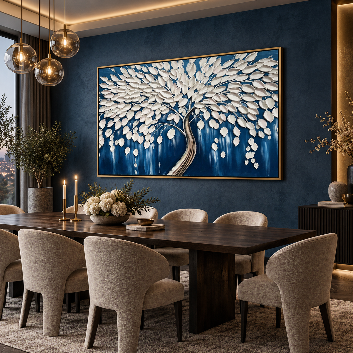 White Leaf Tree-Modern Botanical Painting