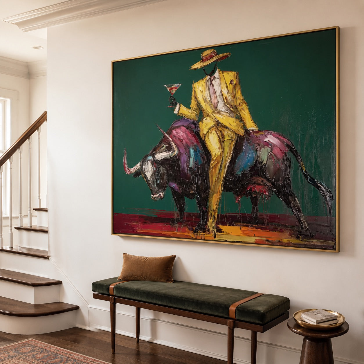Golden Toast-Western Bull Oil Painting