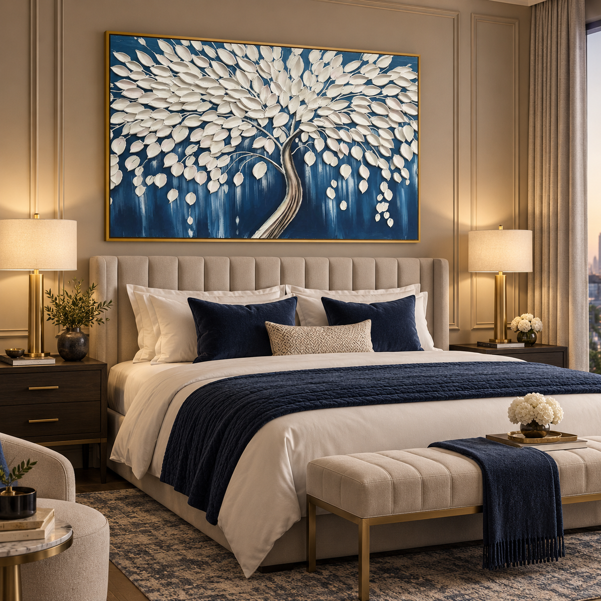 White Leaf Tree-Modern Botanical Painting