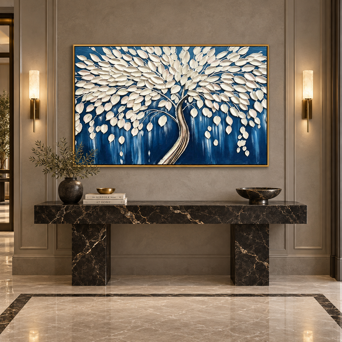 White Leaf Tree-Modern Botanical Painting