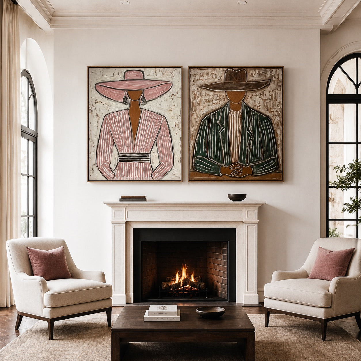 Rose & Sage-Cowgirl Cowboy Oil Painting Set