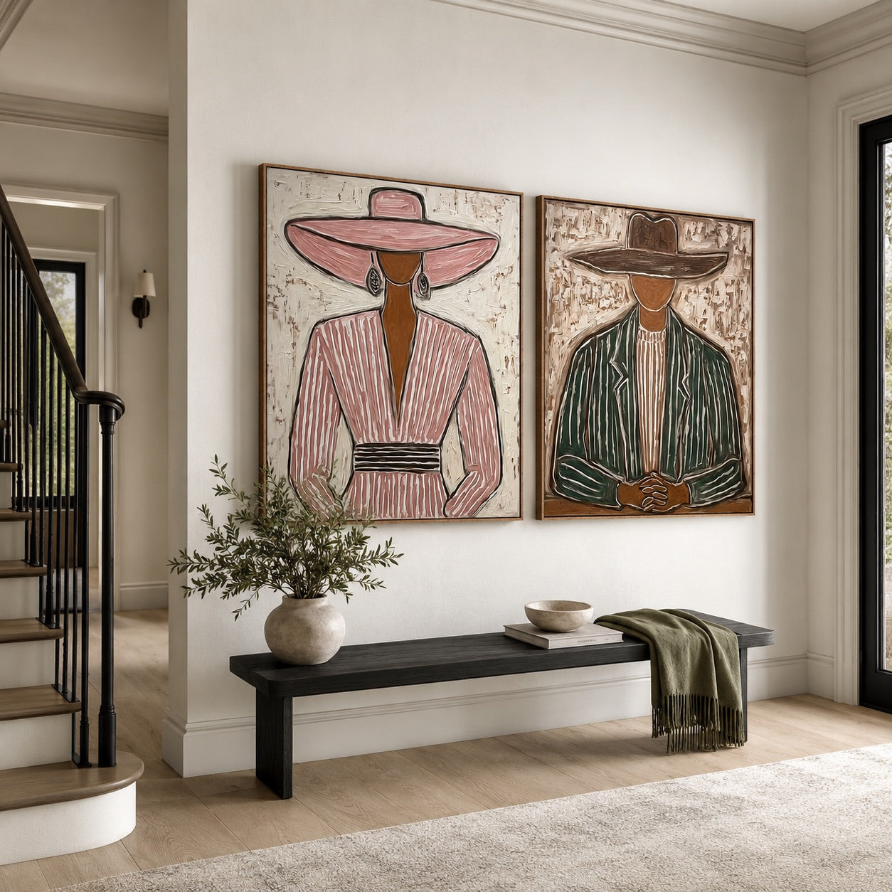 Rose & Sage-Cowgirl Cowboy Oil Painting Set