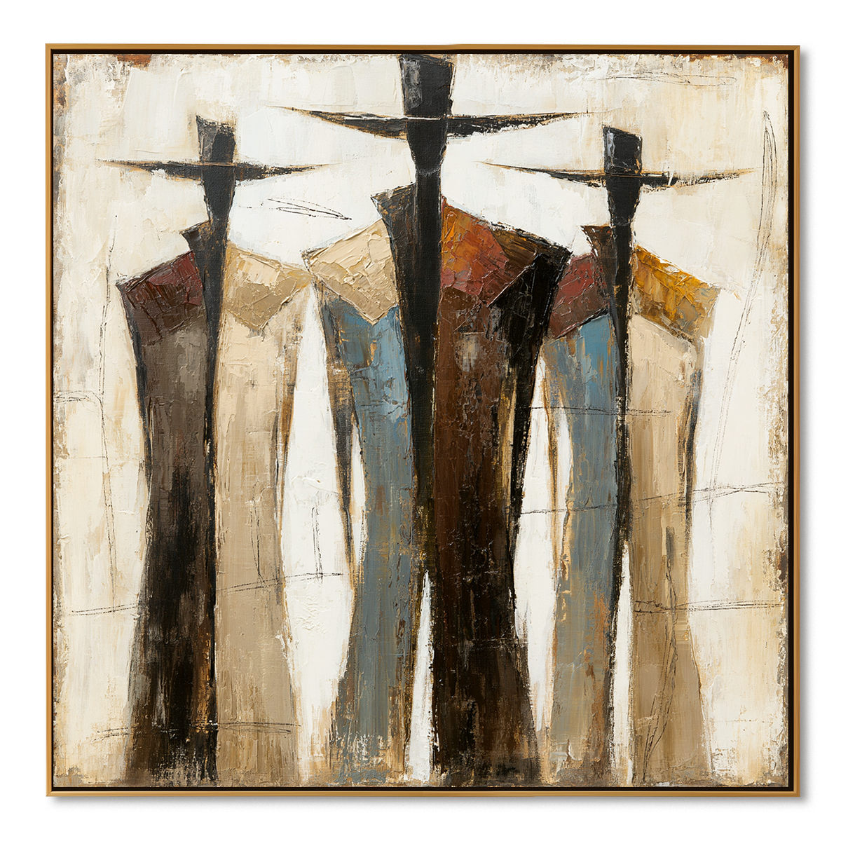 Quiet Procession-Neutral Figurative Painting