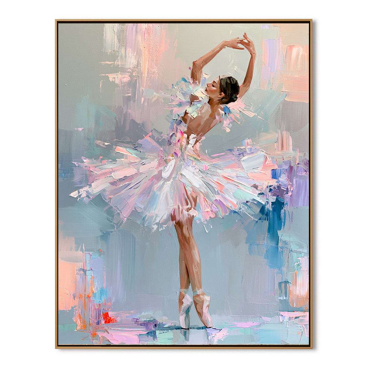 Ballet Dreams-Pastel Ballerina Oil Painting
