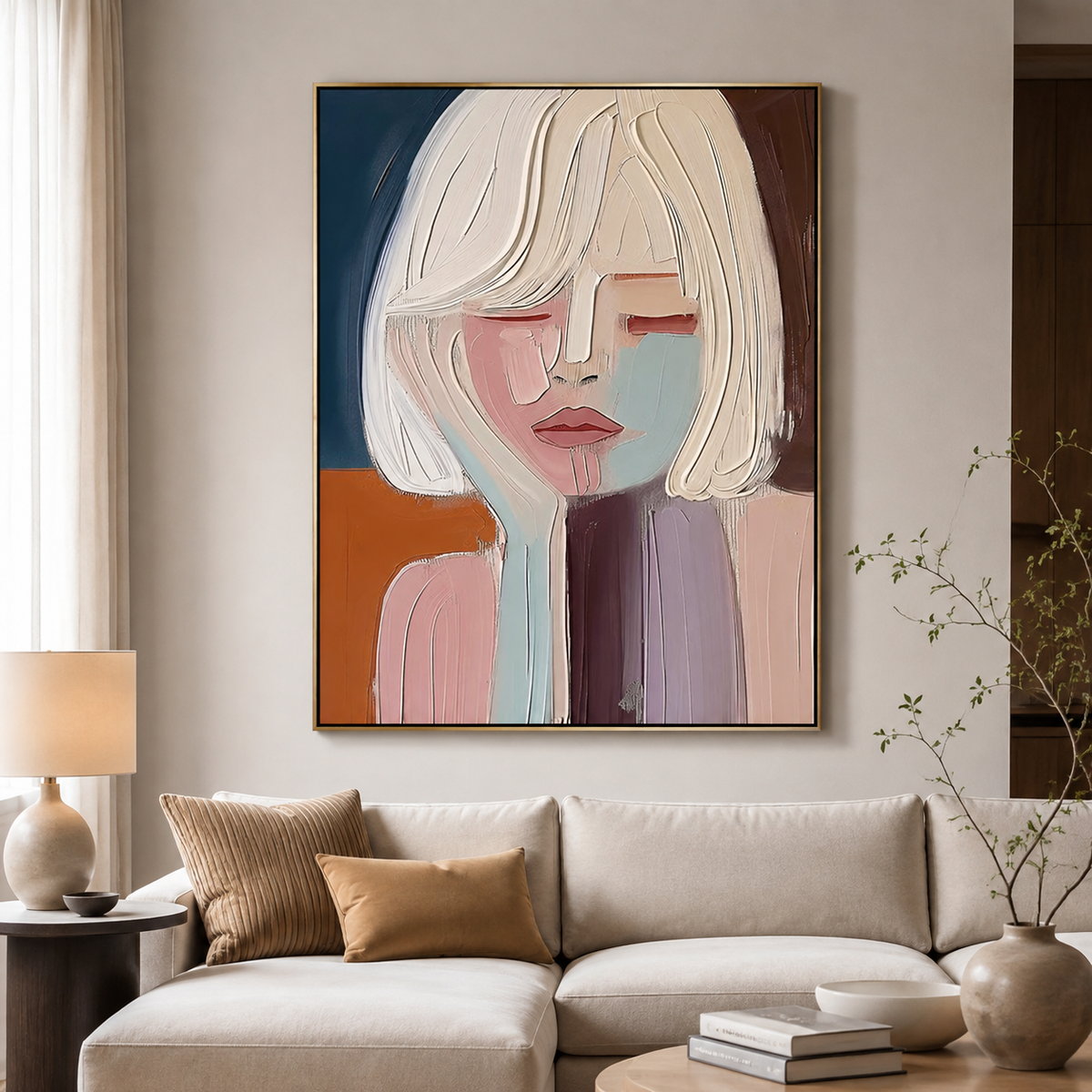Pastel Muse-Abstract Woman Portrait Painting