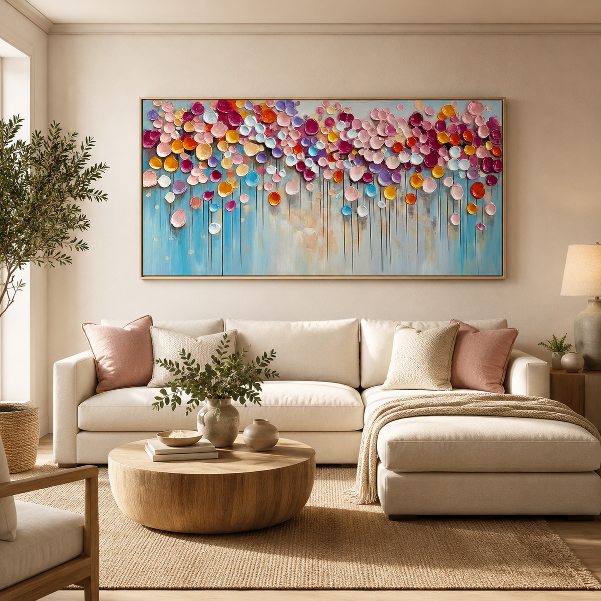 Confetti Bloom-Colorful Floral Abstract Painting