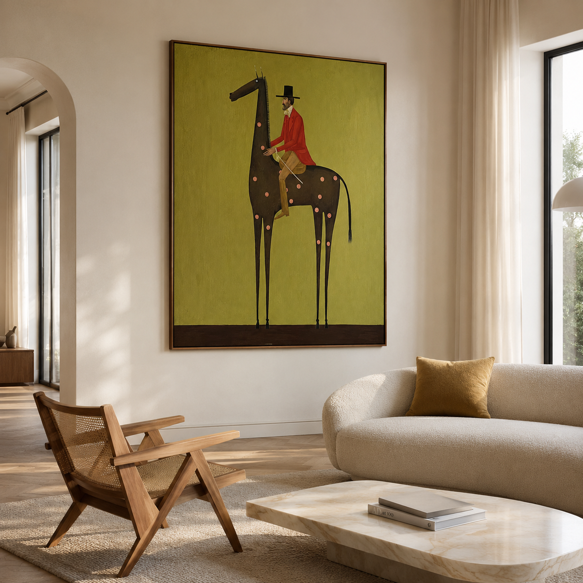 Emerald Rider-Modern Equestrian Western Painting