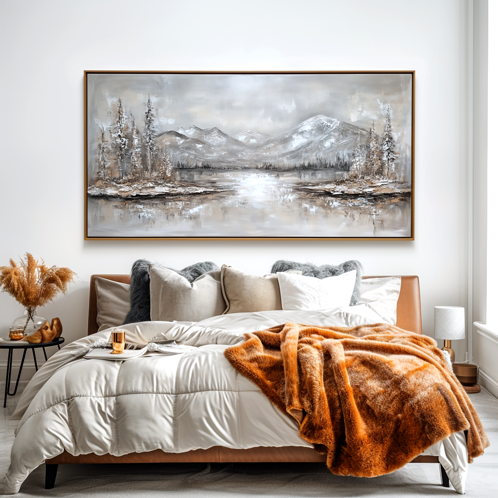 Stillwater Peaks-Neutral Mountain Lake Painting