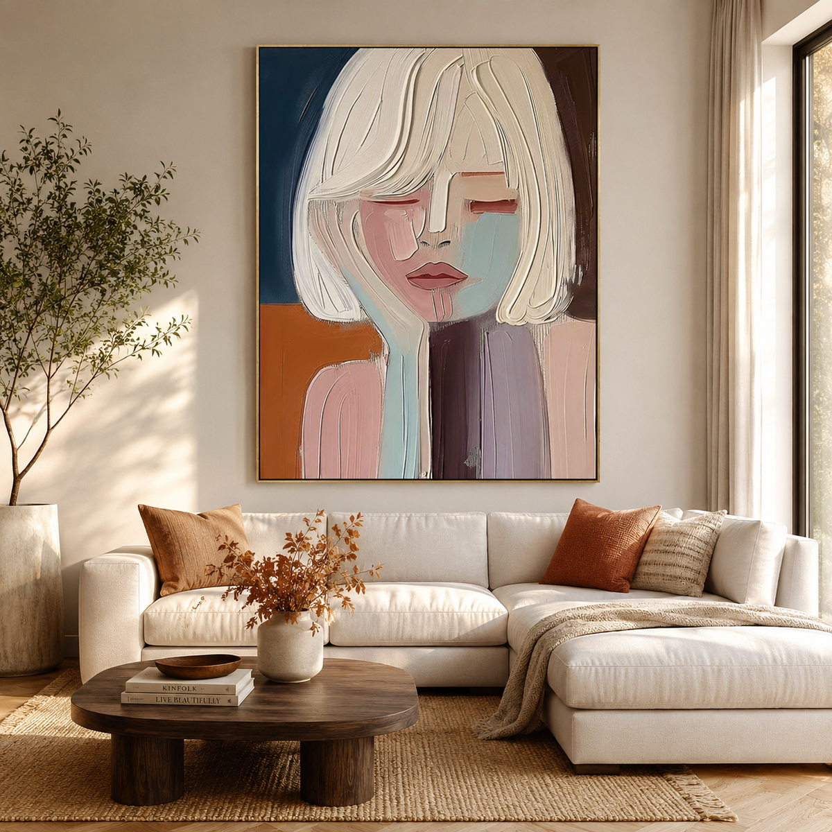 Pastel Muse-Abstract Woman Portrait Painting