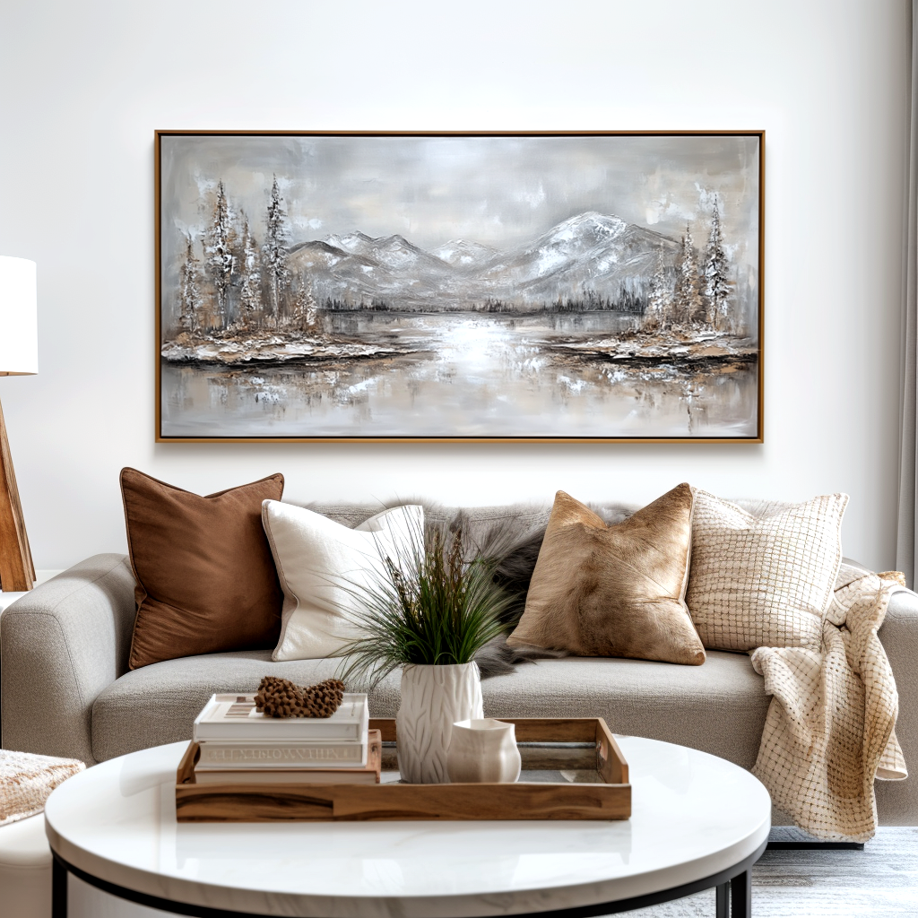 Stillwater Peaks-Neutral Mountain Lake Painting