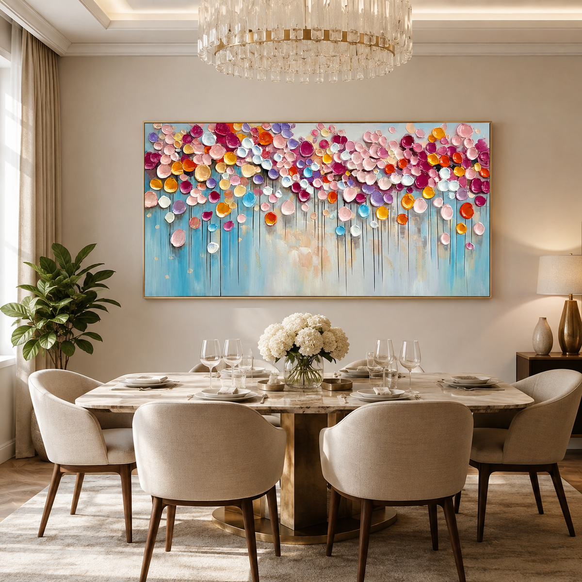Confetti Bloom-Colorful Floral Abstract Painting