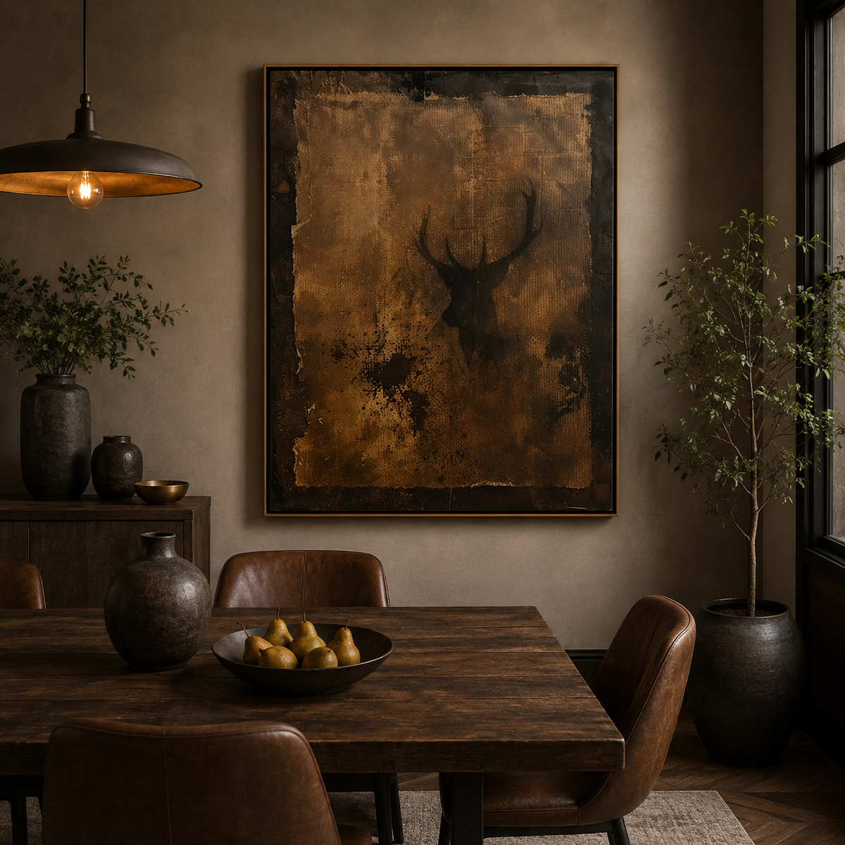 Shadow Stag-Earthy Animal Painting