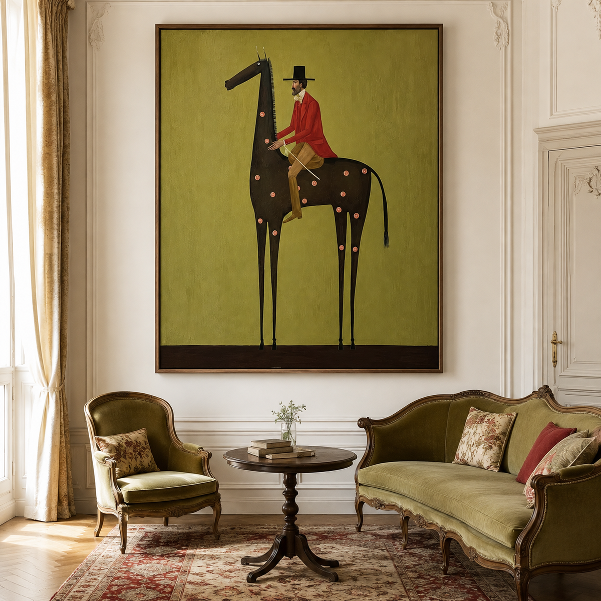 Emerald Rider-Modern Equestrian Western Painting