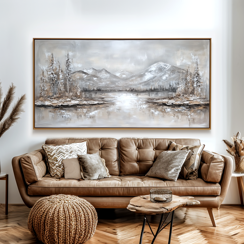 Stillwater Peaks-Neutral Mountain Lake Painting