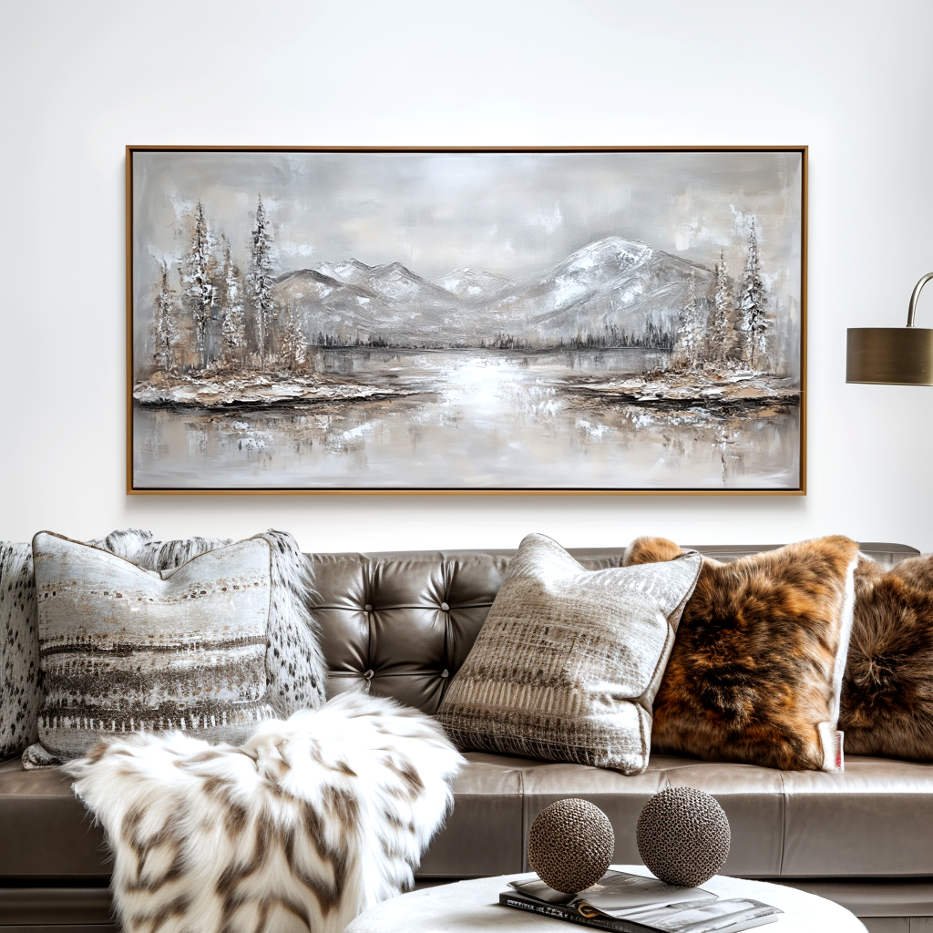 Stillwater Peaks-Neutral Mountain Lake Painting