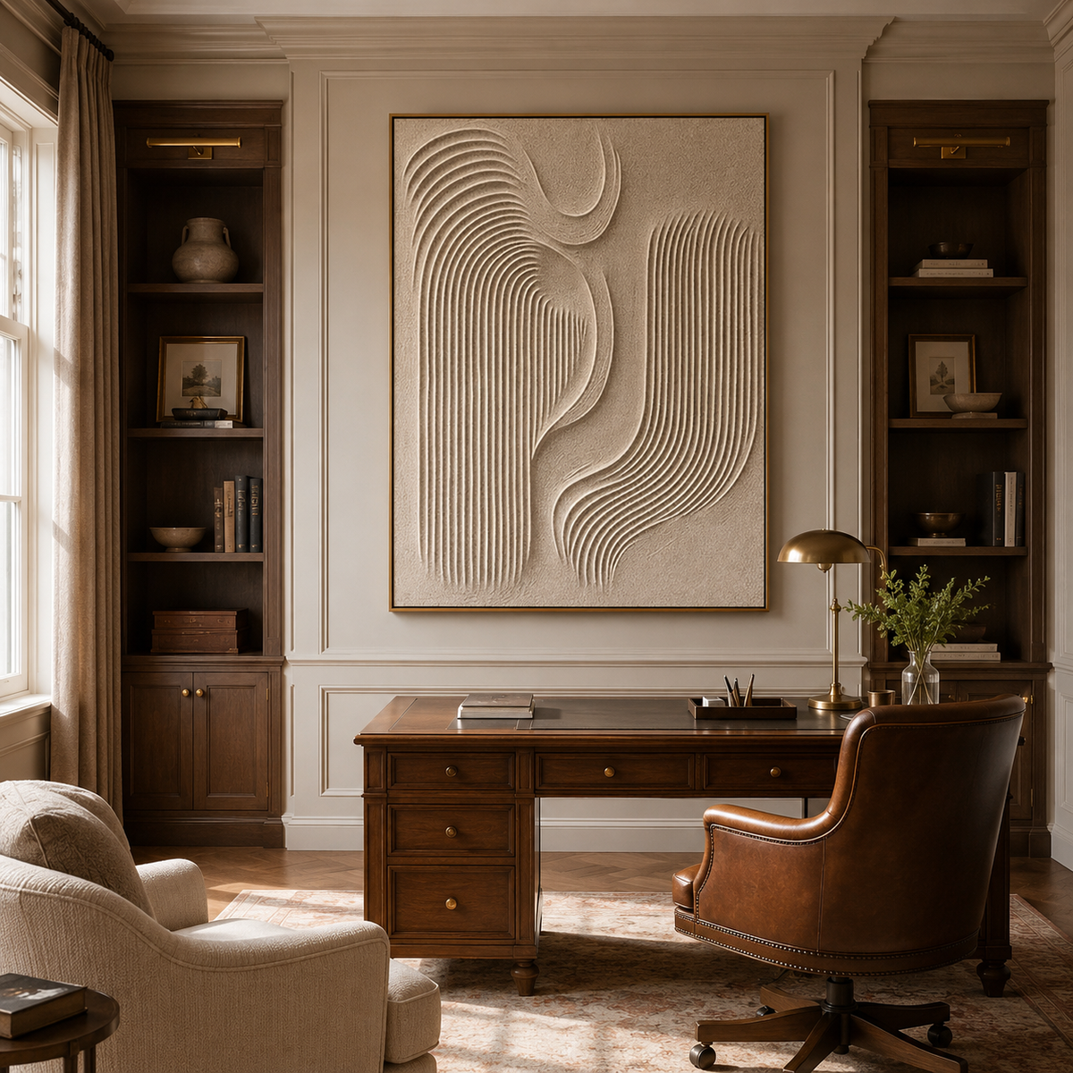 Silent Curves Relief-Abstract Textured Wall Art