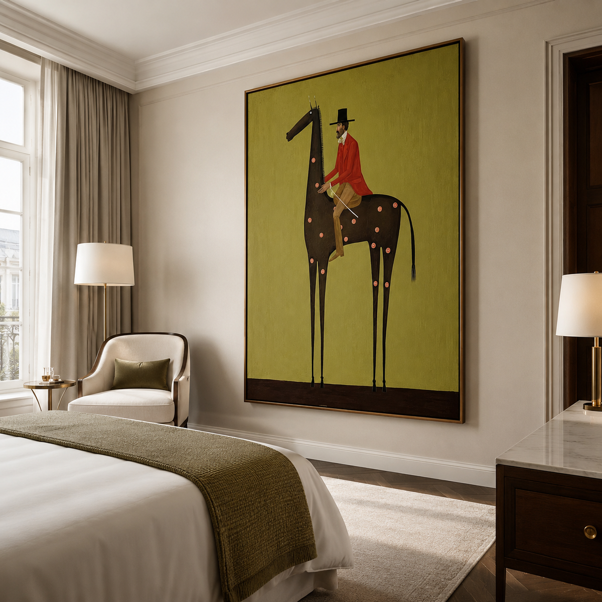 Emerald Rider-Modern Equestrian Western Painting